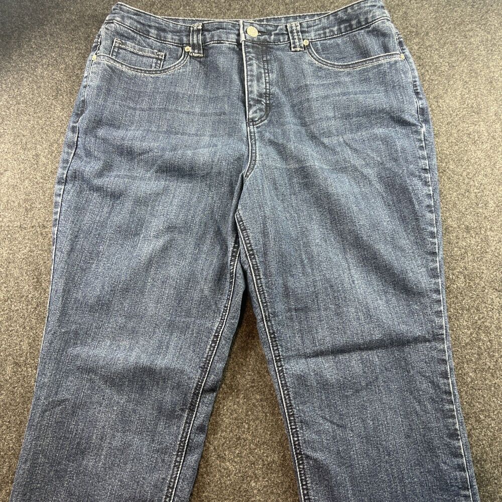 Christopher &Banks Women's Blue Straight Mid Rise Jeans Sz Petite 16